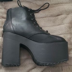 Black platform boots